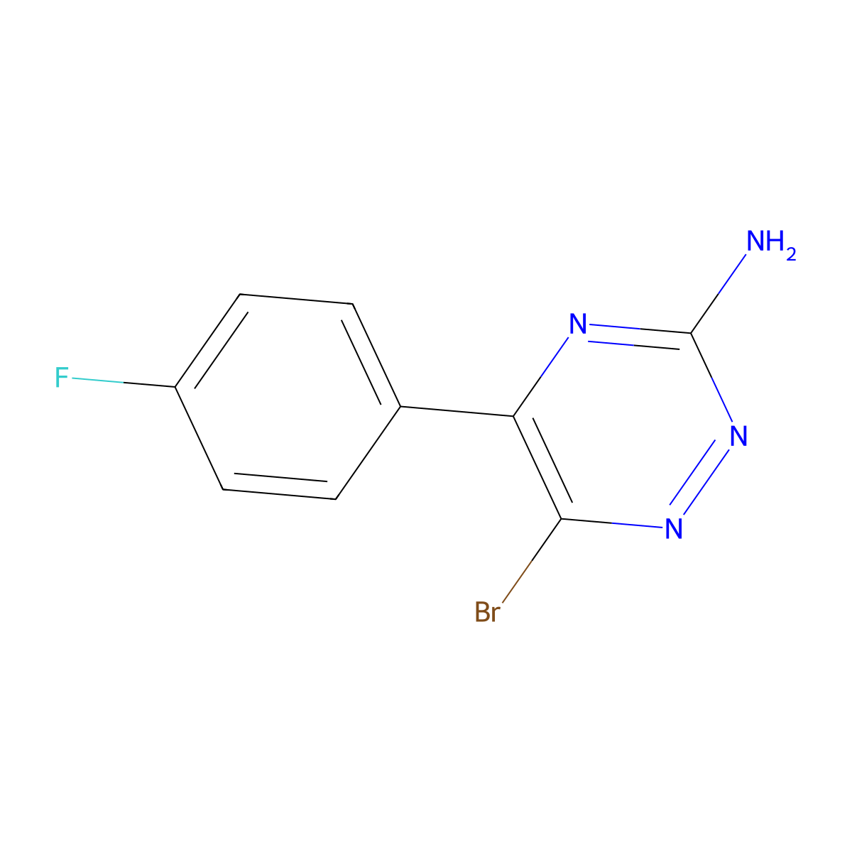 6-Bromo-5-(4-fluorophenyl)-1,2,4-triazin-3-amine molecular structure, CAS 1321517-59-2