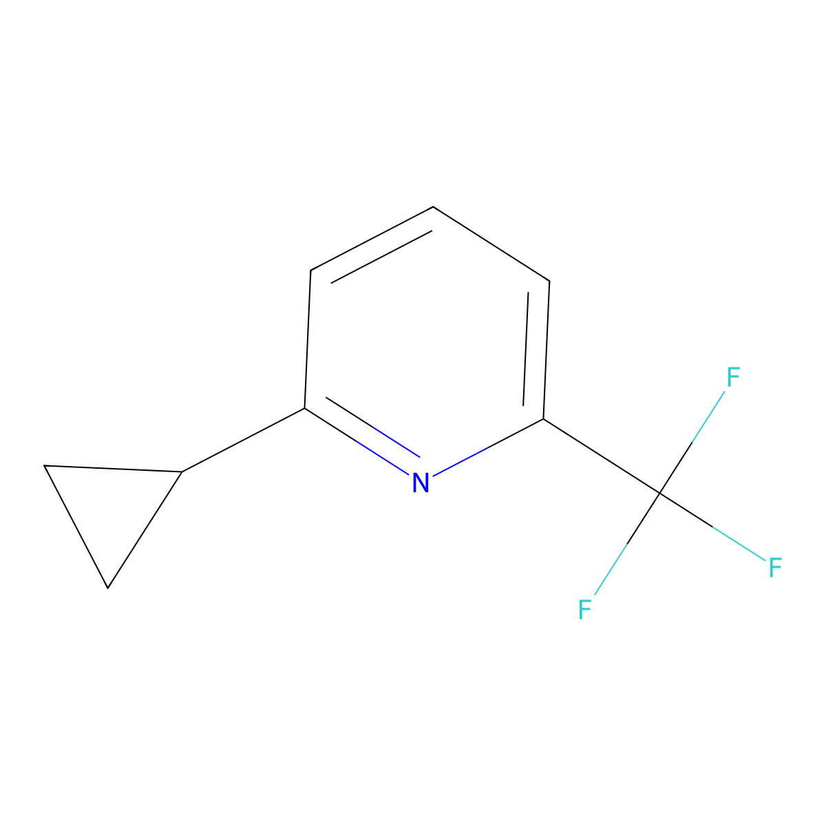 2-Cyclopropyl-6-(trifluoromethyl)pyridine molecular structure, CAS 1321517-92-3