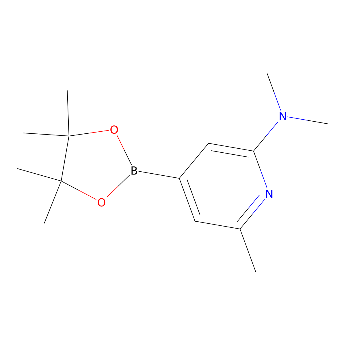 2-Dimethylamino-4-(4,4,5,5-tetramethyl-1,3,2-dioxaborolan-2-YL)-6-methylpyridine molecular structure, CAS 1321517-99-0