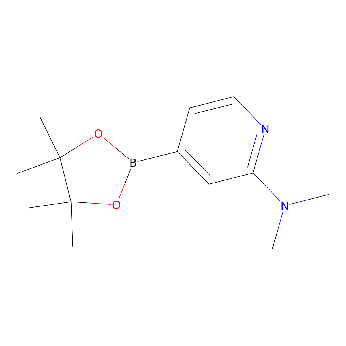 N,N-Dimethyl-4-(4,4,5,5-tetramethyl-1,3,2-dioxaborolan-2-yl)-2-pyridinamine molecular structure, CAS 1321518-05-1