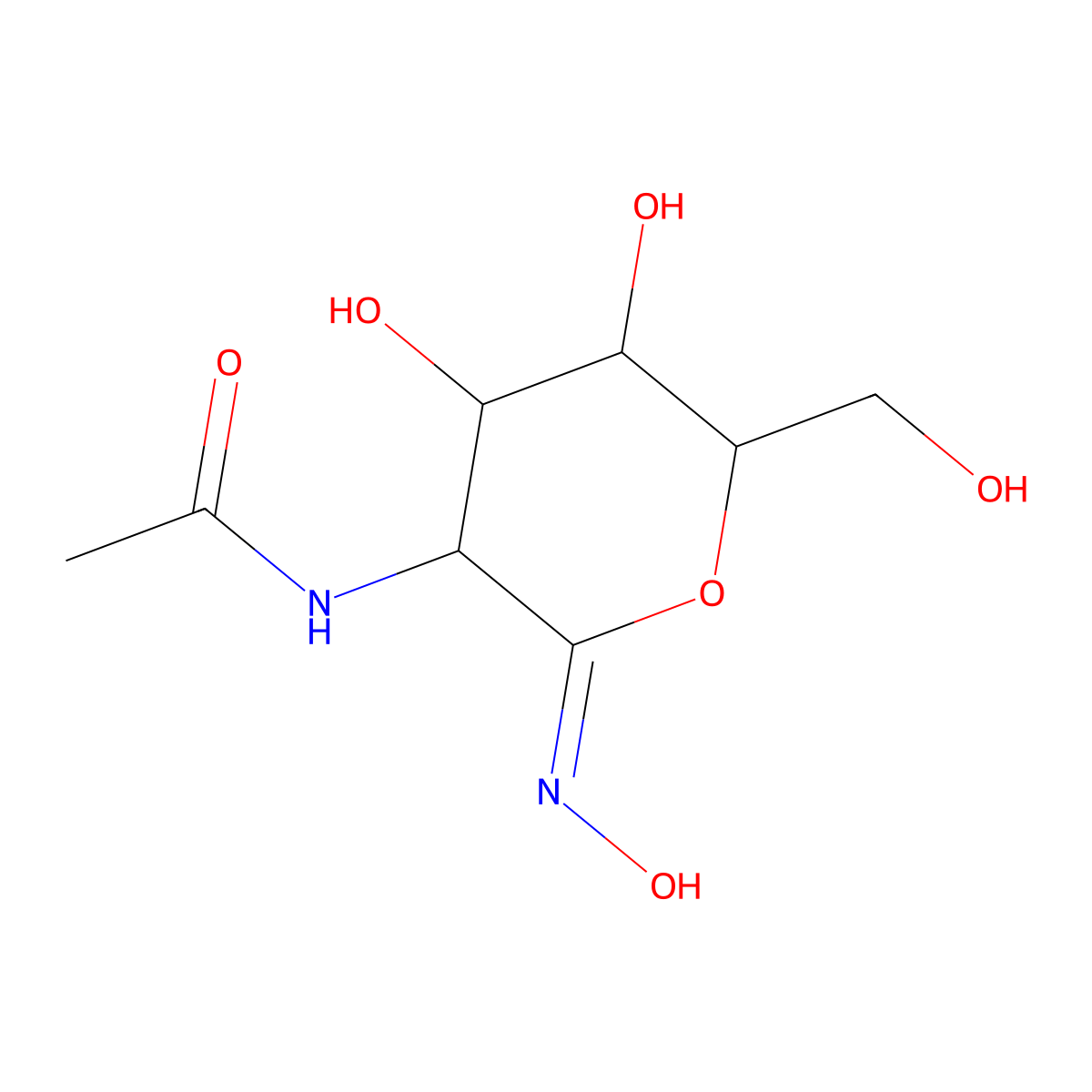 2-Acetamido-2-deoxy-D-gluconhydroximo-1,5-lactone molecular structure, CAS 132152-76-2