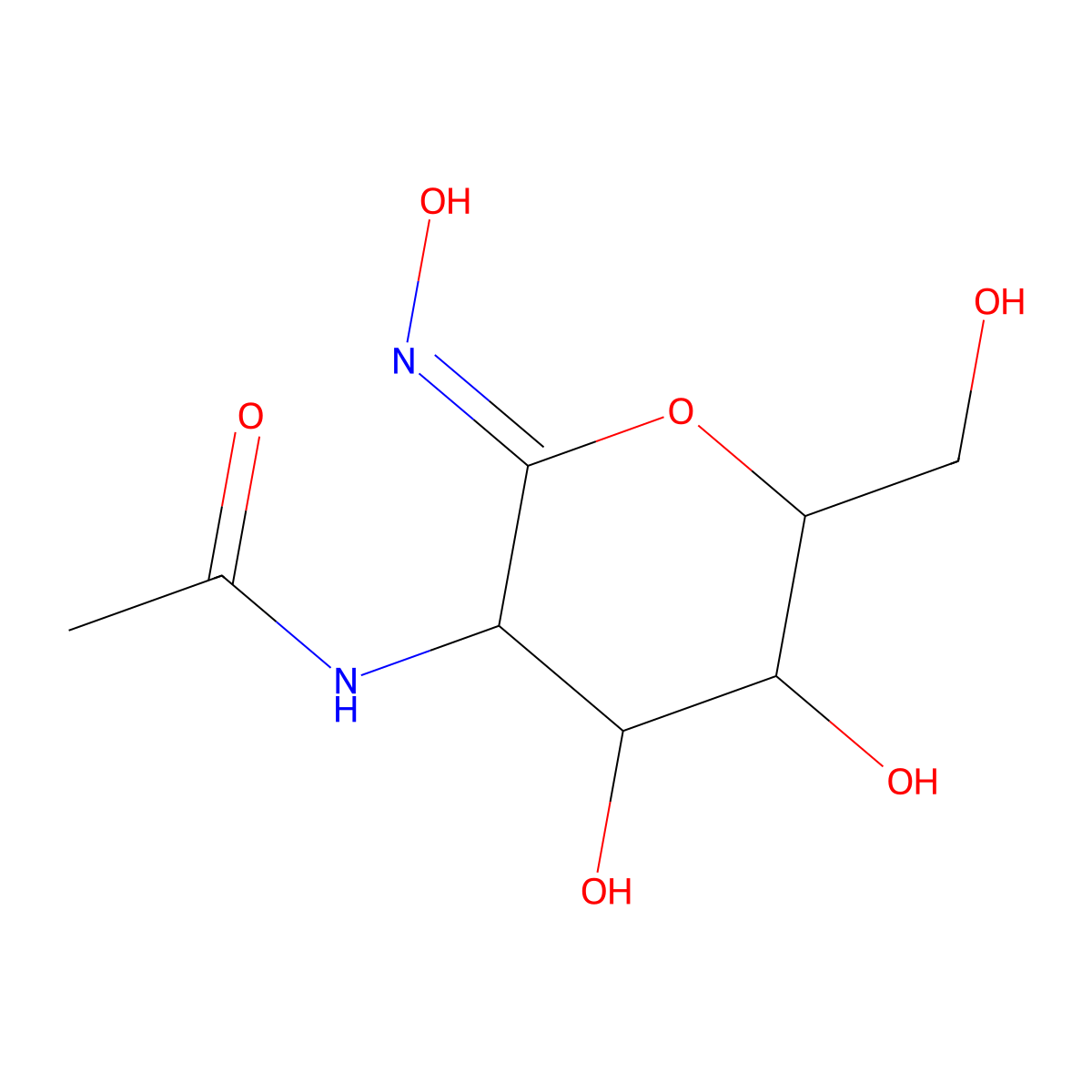 2-Acetamido-2-deoxy-D-gluconhydroximo-1,5-lactone molecular structure, CAS 132152-76-2