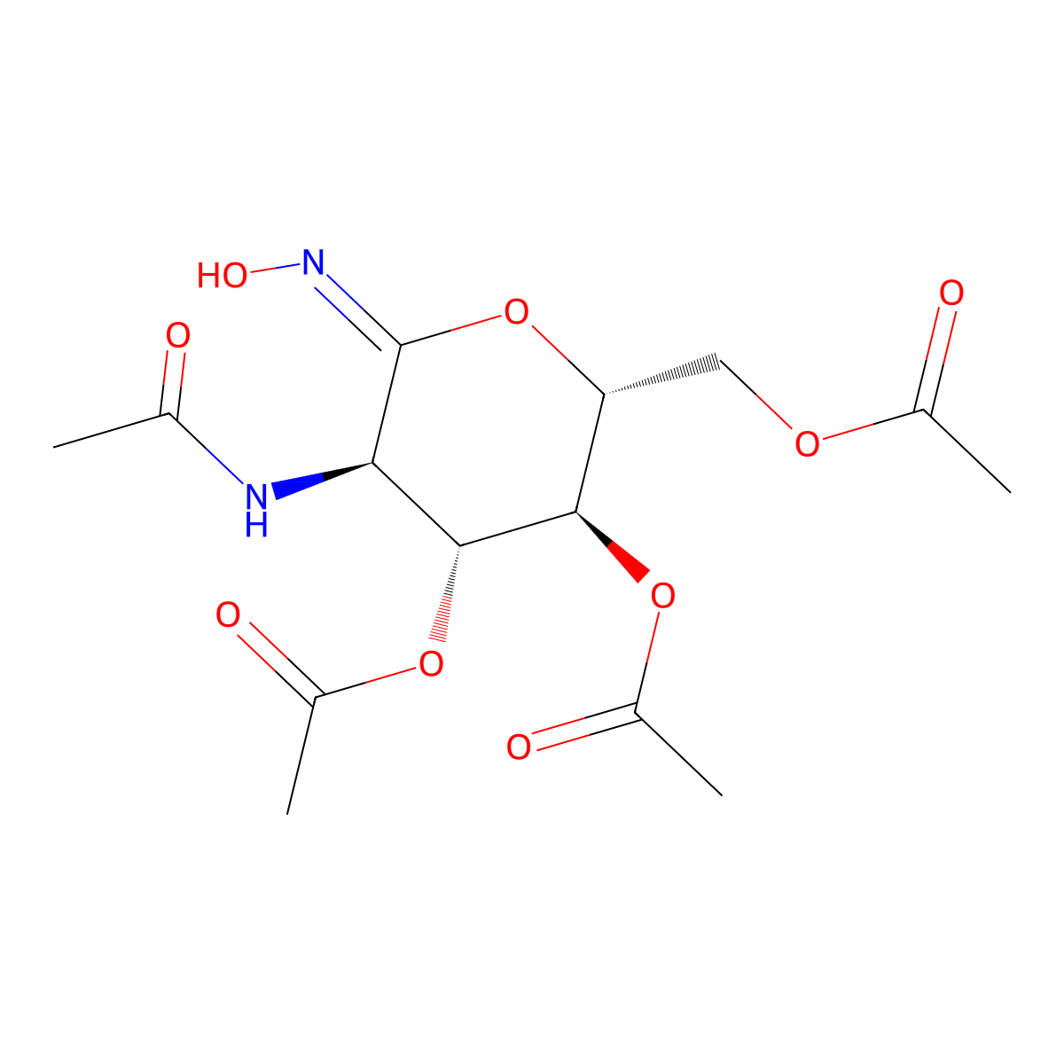 2-Acetamido-3,4,6-tri-O-acetyl-2-deoxy-D-glucohydroximo-1,5-lactone molecular structure, CAS 132152-78-4