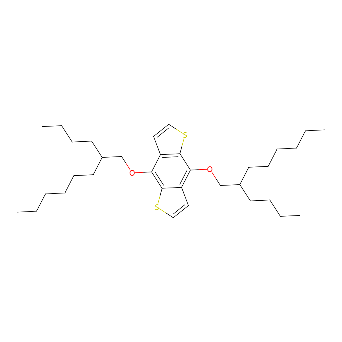 4,8-Bis((2-butyloctyl)oxy)benzo[1,2-b:4,5-b']dithiophene molecular structure, CAS 1321590-78-6