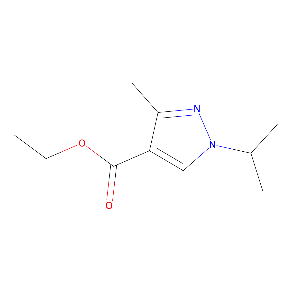 ethyl 3-methyl-1-(propan-2-yl)-1H-pyrazole-4-carboxylate molecular structure, CAS 1321594-80-2