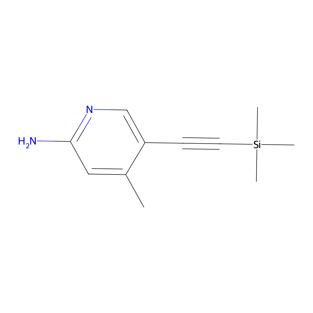 4-Methyl-5-trimethylsilanylethynyl-pyridin-2-ylamine molecular structure, CAS 1321612-87-6