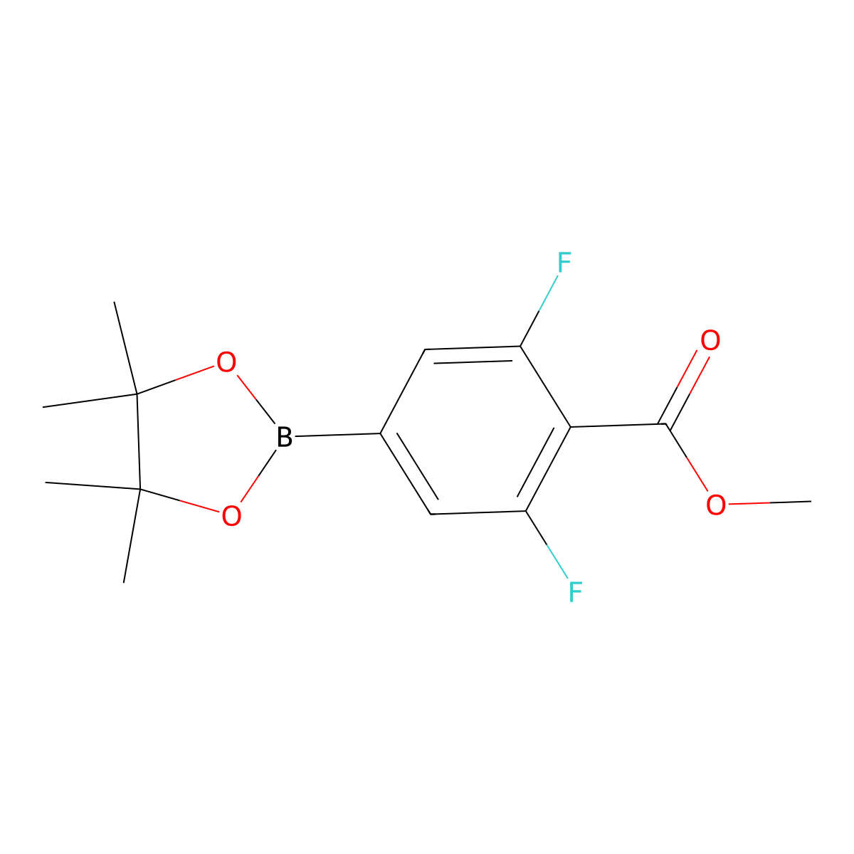 Methyl 2,6-difluoro-4-(4,4,5,5-tetramethyl-1,3,2-dioxaborolan-2-yl)benzoate molecular structure, CAS 1321613-00-6