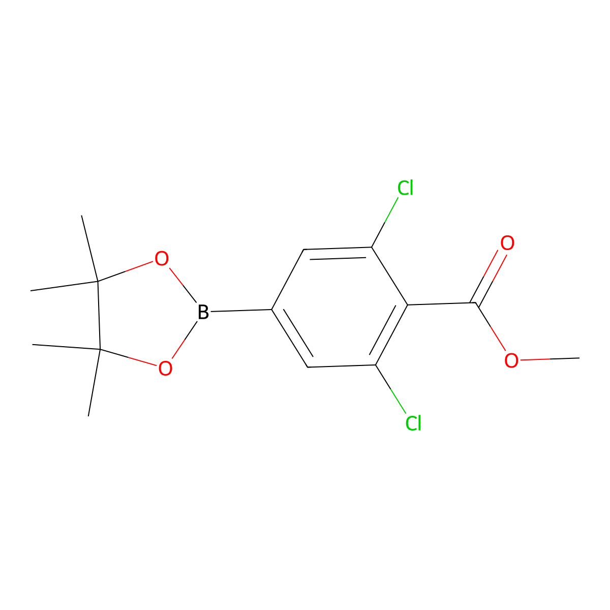 Methyl 2,6-dichloro-4-(4,4,5,5-tetramethyl-1,3,2-dioxaborolan-2-yl)benzoate molecular structure, CAS 1321613-04-0