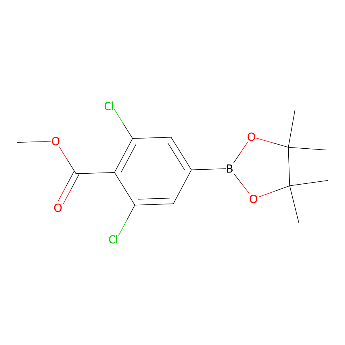Methyl 2,6-dichloro-4-(4,4,5,5-tetramethyl-1,3,2-dioxaborolan-2-yl)benzoate molecular structure, CAS 1321613-04-0