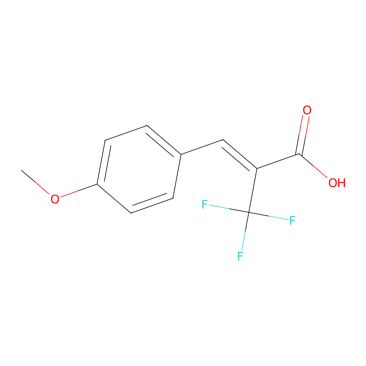 (2Z)-3-(4-methoxyphenyl)-2-(trifluoromethyl)prop-2-enoic acid molecular structure, CAS 1321619-40-2