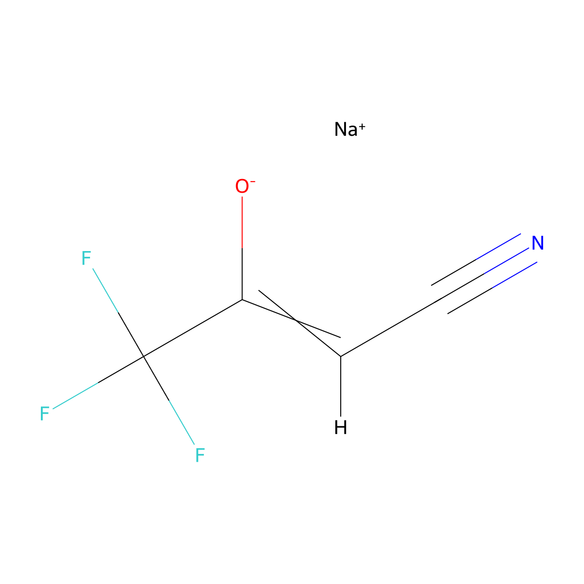 Sodium 1-cyano-3,3,3-trifluoroprop-1-en-2-olate molecular structure, CAS 1321624-52-5