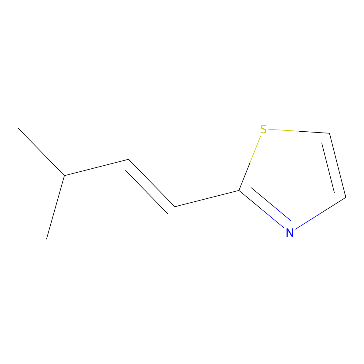 2-[(E)-3-methylbut-1-enyl]-1,3-thiazole molecular structure, CAS 132163-98-5