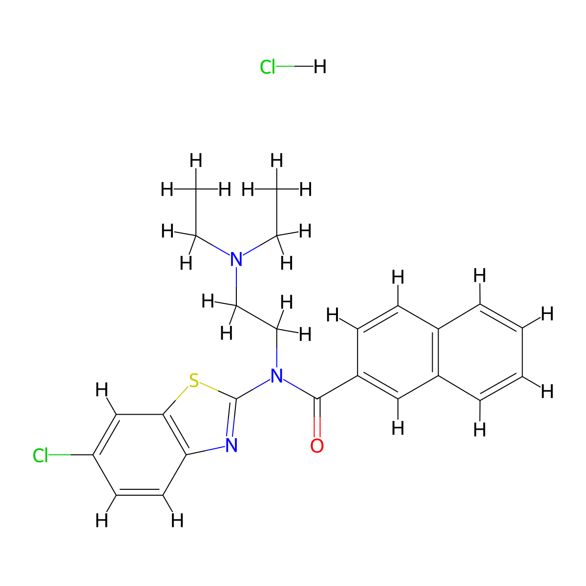 N-(6-chlorobenzo[d]thiazol-2-yl)-N-(2-(diethylamino)ethyl)-2-naphthamide hydrochloride molecular structure, CAS 1321667-00-8
