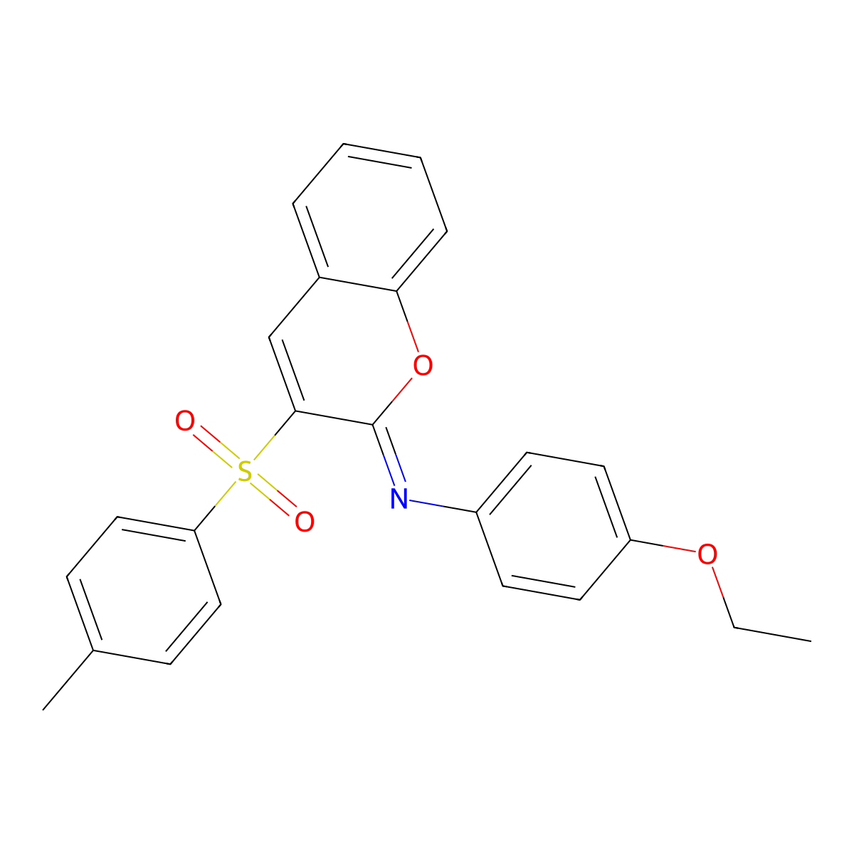 (Z)-4-ethoxy-N-(3-tosyl-2H-chromen-2-ylidene)aniline molecular structure, CAS 1321667-29-1