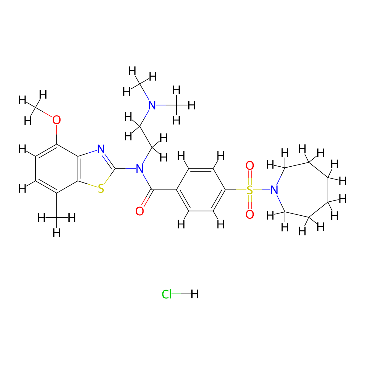 4-(azepan-1-ylsulfonyl)-N-(2-(dimethylamino)ethyl)-N-(4-methoxy-7-methylbenzo[d]thiazol-2-yl)benzamide hydrochloride molecular structure, CAS 1321673-09-9