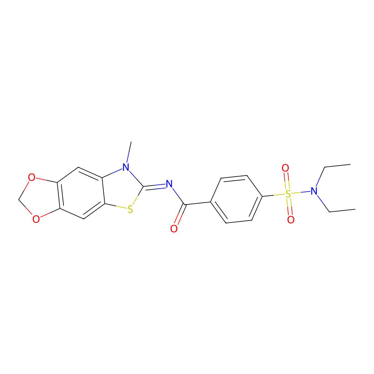 4-(diethylsulfamoyl)-N-[(11E)-12-methyl-4,6-dioxa-10-thia-12-azatricyclo[7.3.0.0^{3,7}]dodeca-1(9),2,7-trien-11-ylidene]benzamide molecular structure, CAS 1321675-04-0