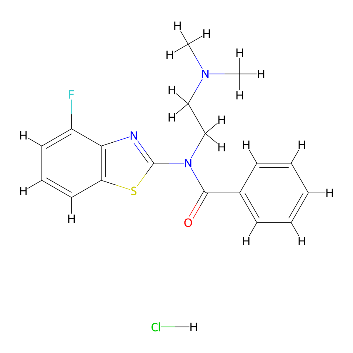 N-(2-(dimethylamino)ethyl)-N-(4-fluorobenzo[d]thiazol-2-yl)benzamide hydrochloride molecular structure, CAS 1321694-05-6