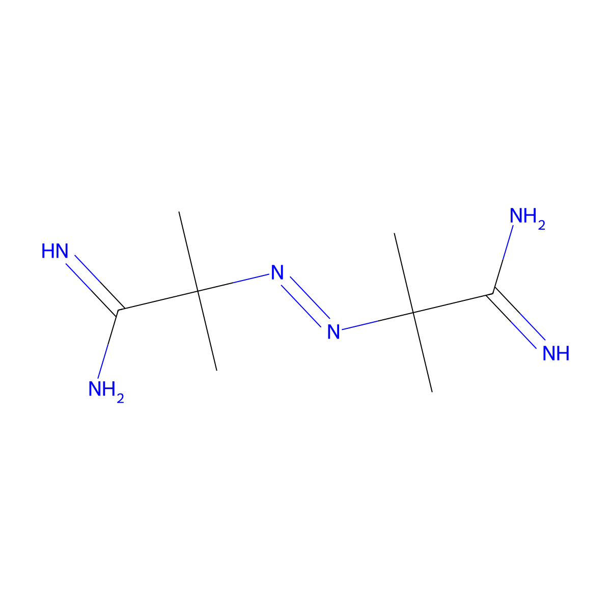 2,2'-Diazenediylbis(2-methylpropanimidamide) molecular structure, CAS 13217-66-8