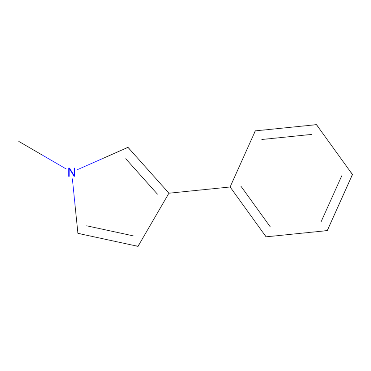 1-methyl-3-phenyl-1H-pyrrole molecular structure, CAS 13217-97-5