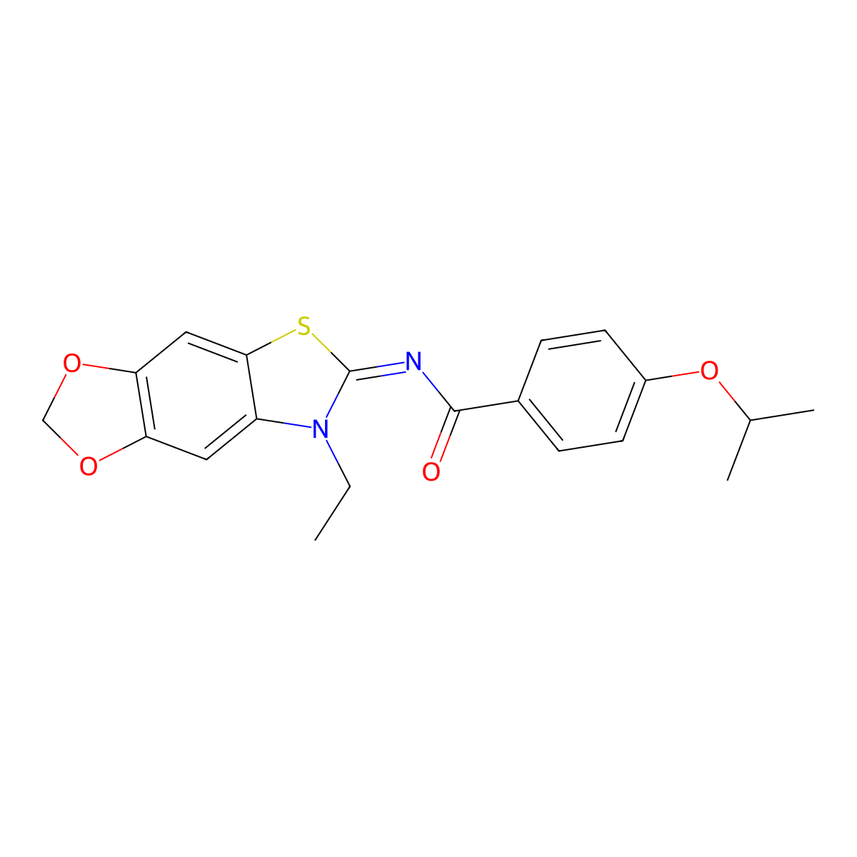 N-(7-ethyl-[1,3]dioxolo[4,5-f][1,3]benzothiazol-6-ylidene)-4-propan-2-yloxybenzamide molecular structure, CAS 1321708-56-8
