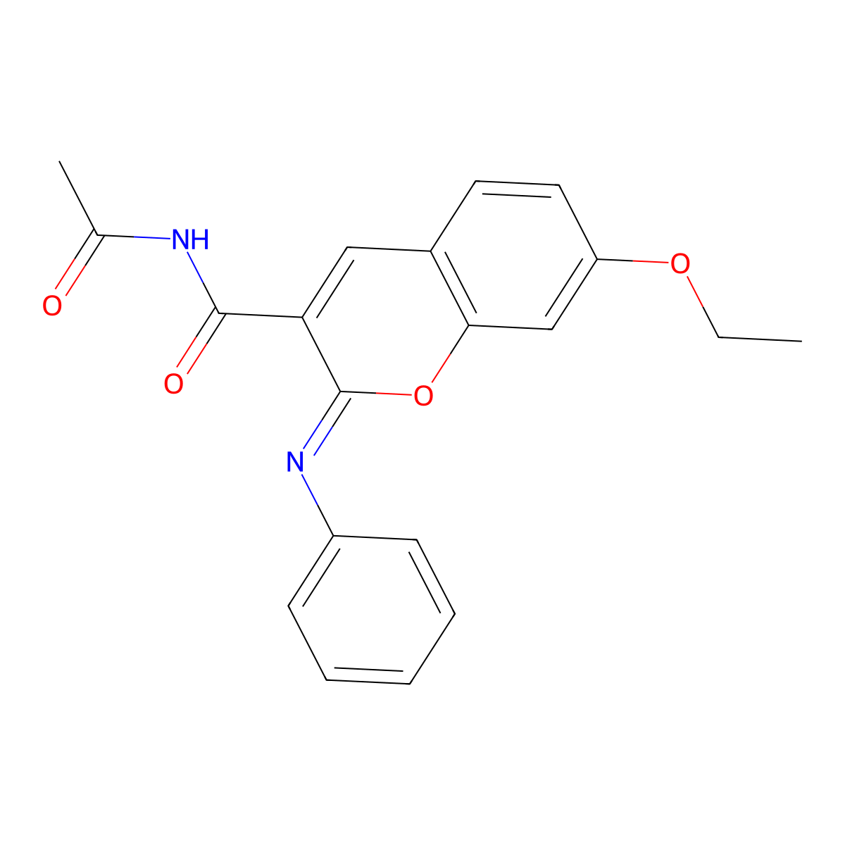 (2Z)-N-acetyl-7-ethoxy-2-(phenylimino)-2H-chromene-3-carboxamide molecular structure, CAS 1321715-31-4