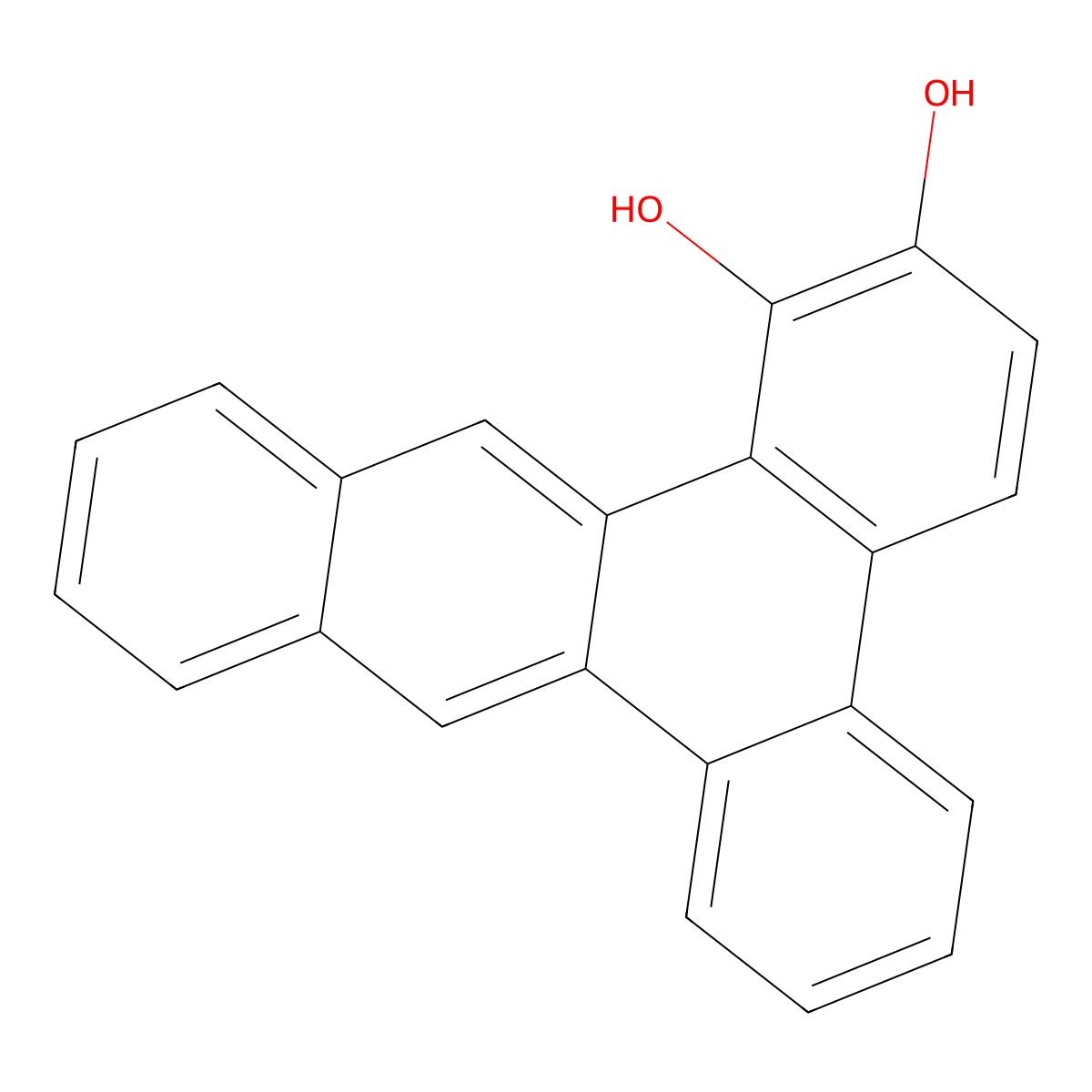 Dibenz(a,c)anthracene-1,2-diol molecular structure, CAS 132172-57-7