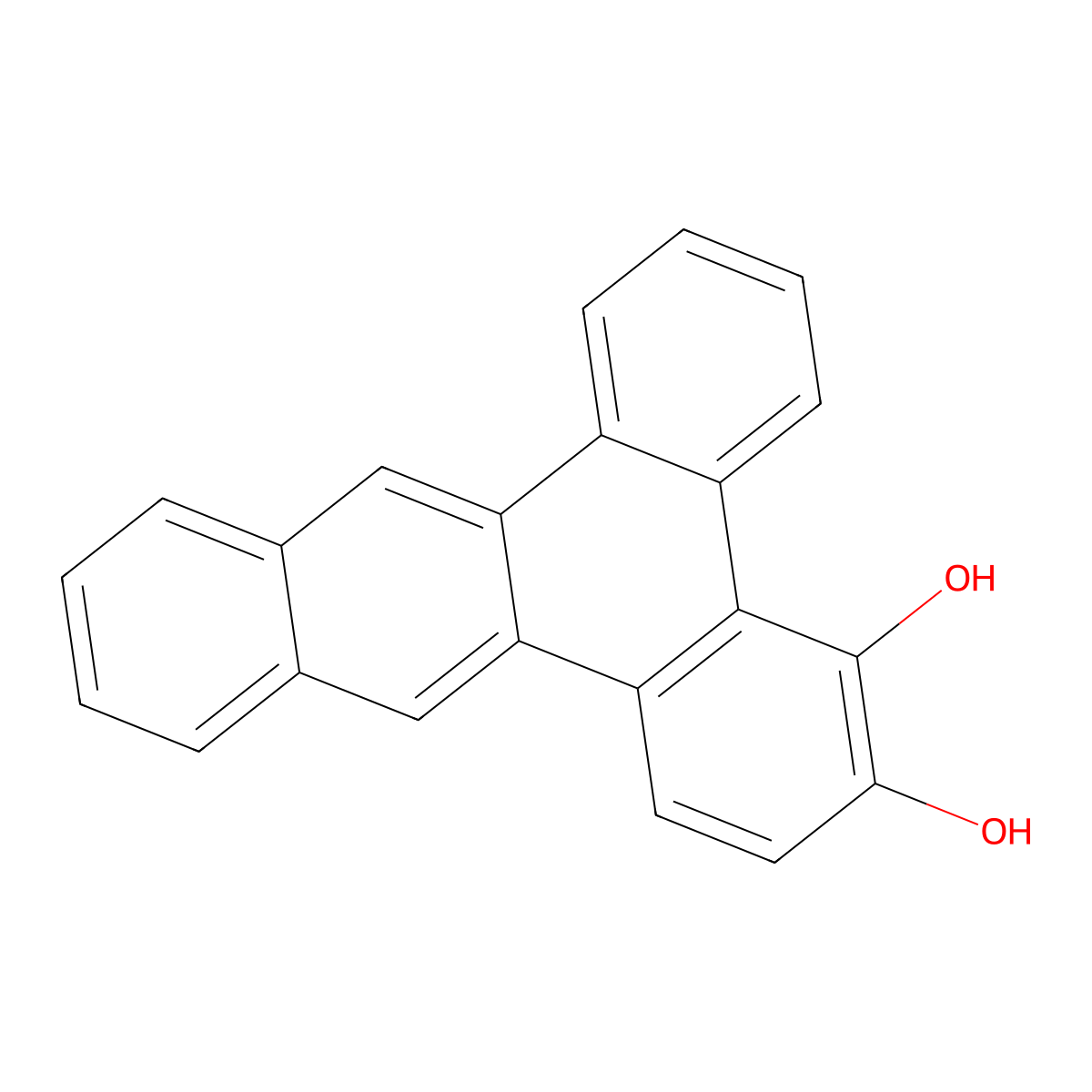 Dibenz(a,c)anthracene-3,4-diol molecular structure, CAS 132172-58-8