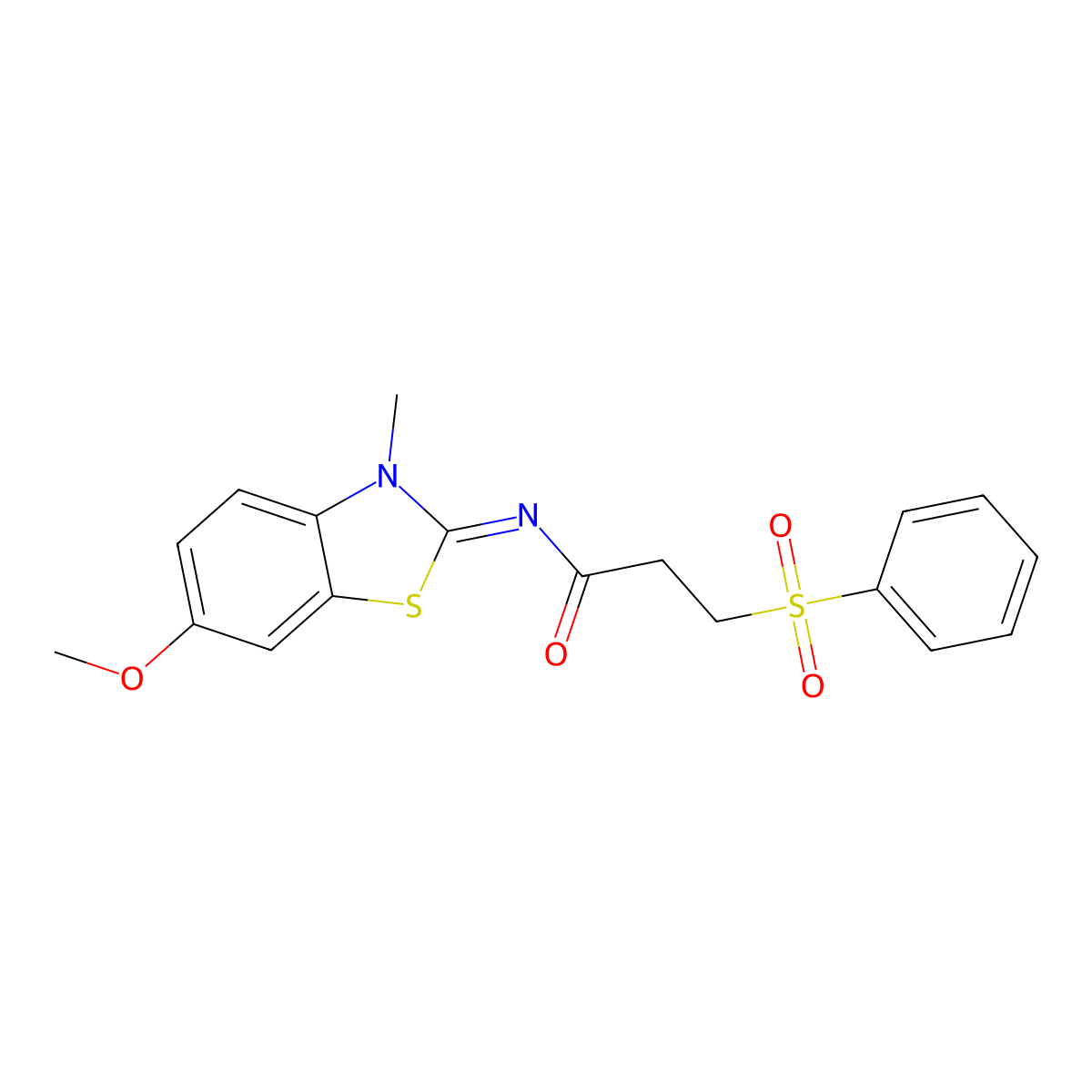 (E)-N-(6-methoxy-3-methylbenzo[d]thiazol-2(3H)-ylidene)-3-(phenylsulfonyl)propanamide molecular structure, CAS 1321720-38-0