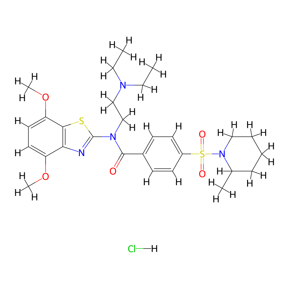 N-(2-(diethylamino)ethyl)-N-(4,7-dimethoxybenzo[d]thiazol-2-yl)-4-((2-methylpiperidin-1-yl)sulfonyl)benzamide hydrochloride molecular structure, CAS 1321721-20-3