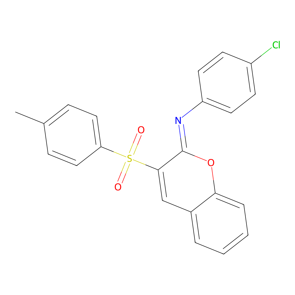 (Z)-4-chloro-N-(3-tosyl-2H-chromen-2-ylidene)aniline molecular structure, CAS 1321730-52-2