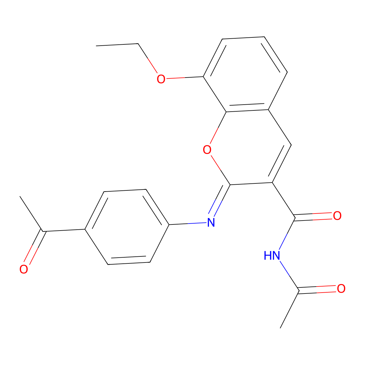 (2Z)-N-acetyl-2-[(4-acetylphenyl)imino]-8-ethoxy-2H-chromene-3-carboxamide molecular structure, CAS 1321735-15-2