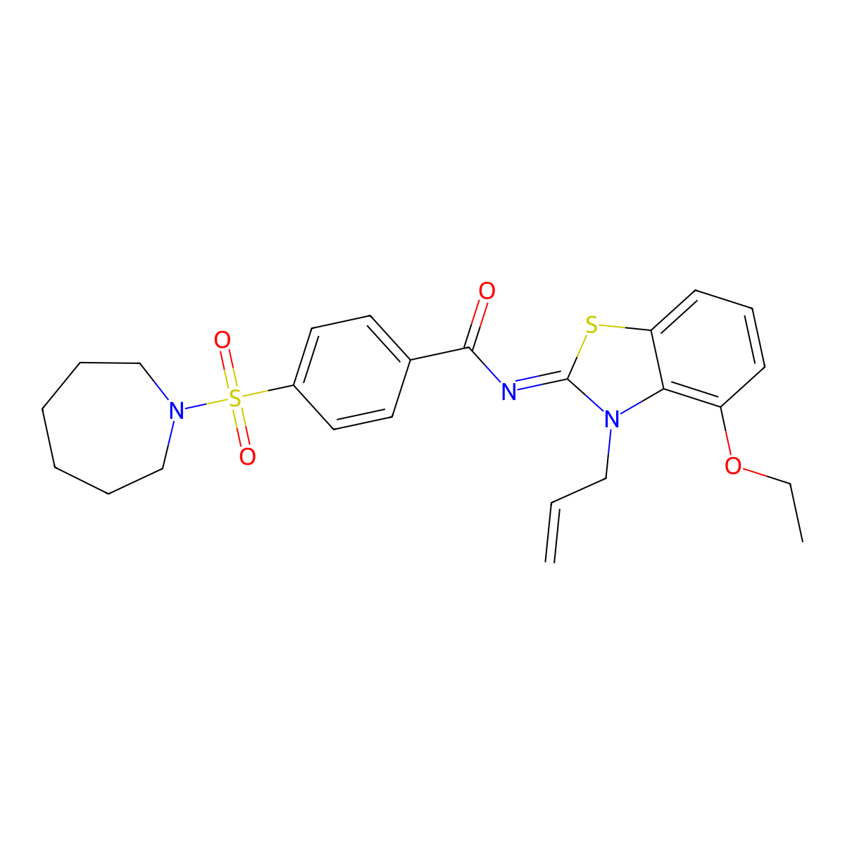 (Z)-N-(3-allyl-4-ethoxybenzo[d]thiazol-2(3H)-ylidene)-4-(azepan-1-ylsulfonyl)benzamide molecular structure, CAS 1321735-16-3
