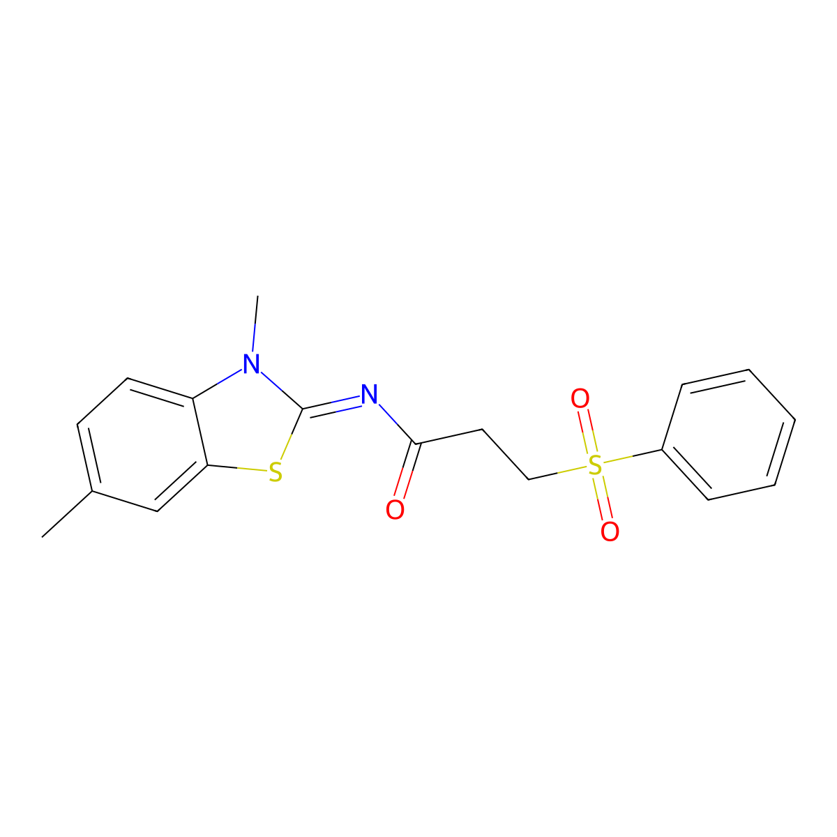 (E)-N-(3,6-dimethylbenzo[d]thiazol-2(3H)-ylidene)-3-(phenylsulfonyl)propanamide molecular structure, CAS 1321746-46-6