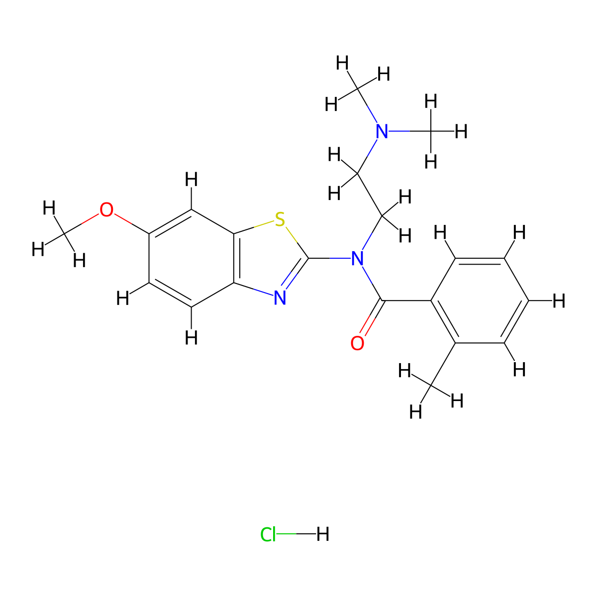 N-(2-(dimethylamino)ethyl)-N-(6-methoxybenzo[d]thiazol-2-yl)-2-methylbenzamide hydrochloride molecular structure, CAS 1321746-61-5
