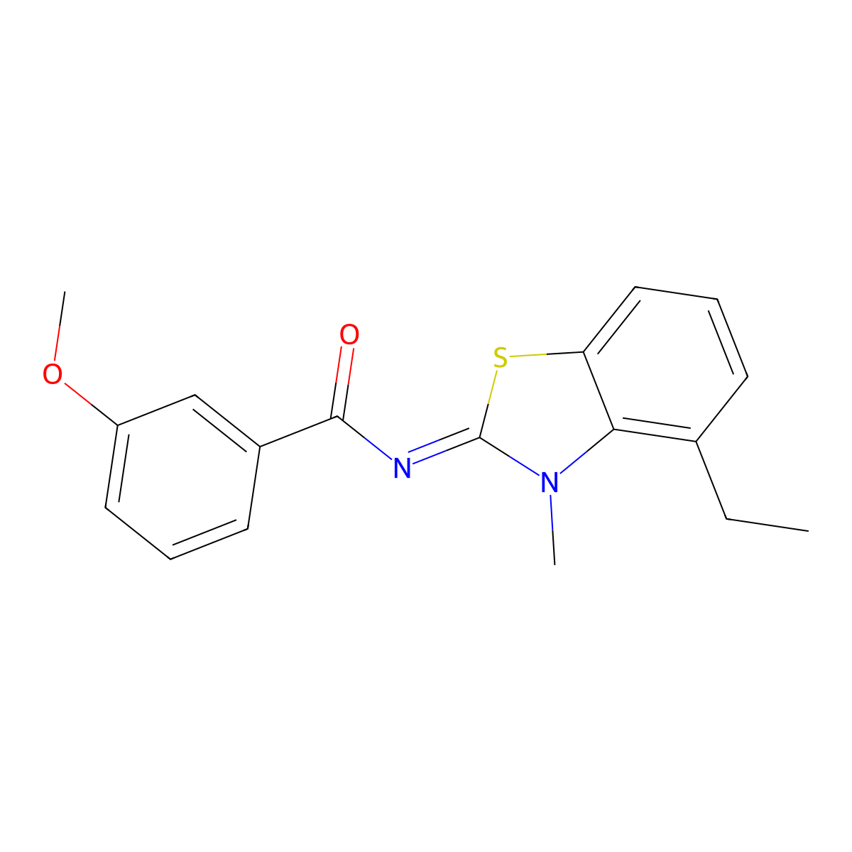 N-(4-ethyl-3-methyl-1,3-benzothiazol-2-ylidene)-3-methoxybenzamide molecular structure, CAS 1321766-84-0