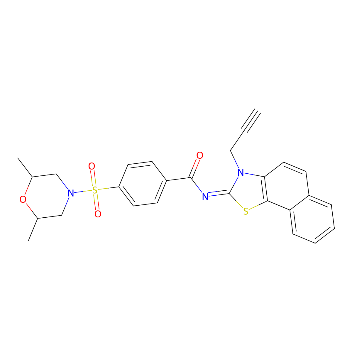 (Z)-4-((2,6-dimethylmorpholino)sulfonyl)-N-(3-(prop-2-yn-1-yl)naphtho[2,1-d]thiazol-2(3H)-ylidene)benzamide molecular structure, CAS 1321774-00-8