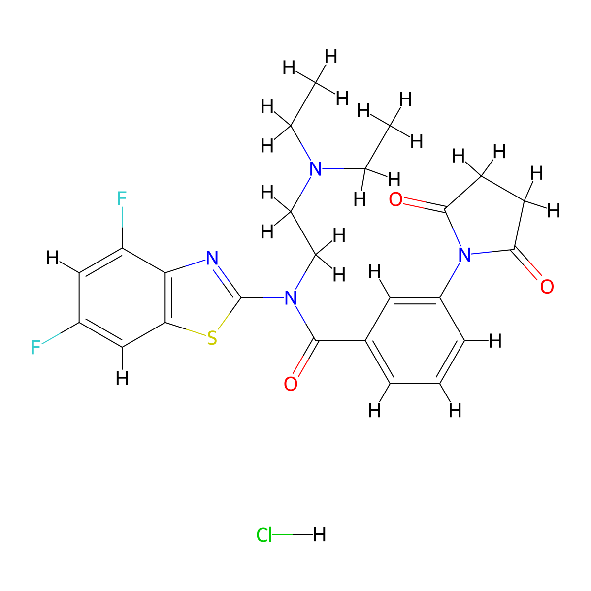 N-[2-(Diethylamino)ethyl]-N-(4,6-difluoro-1,3-benzothiazol-2-YL)-3-(2,5-dioxopyrrolidin-1-YL)benzamide hydrochloride molecular structure, CAS 1321775-07-8