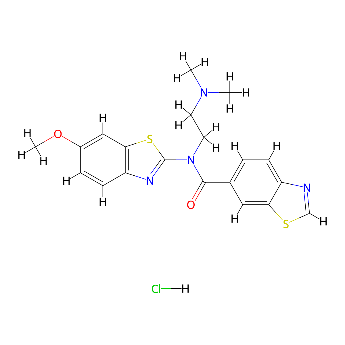 N-(2-(dimethylamino)ethyl)-N-(6-methoxybenzo[d]thiazol-2-yl)benzo[d]thiazole-6-carboxamide hydrochloride molecular structure, CAS 1321777-70-1