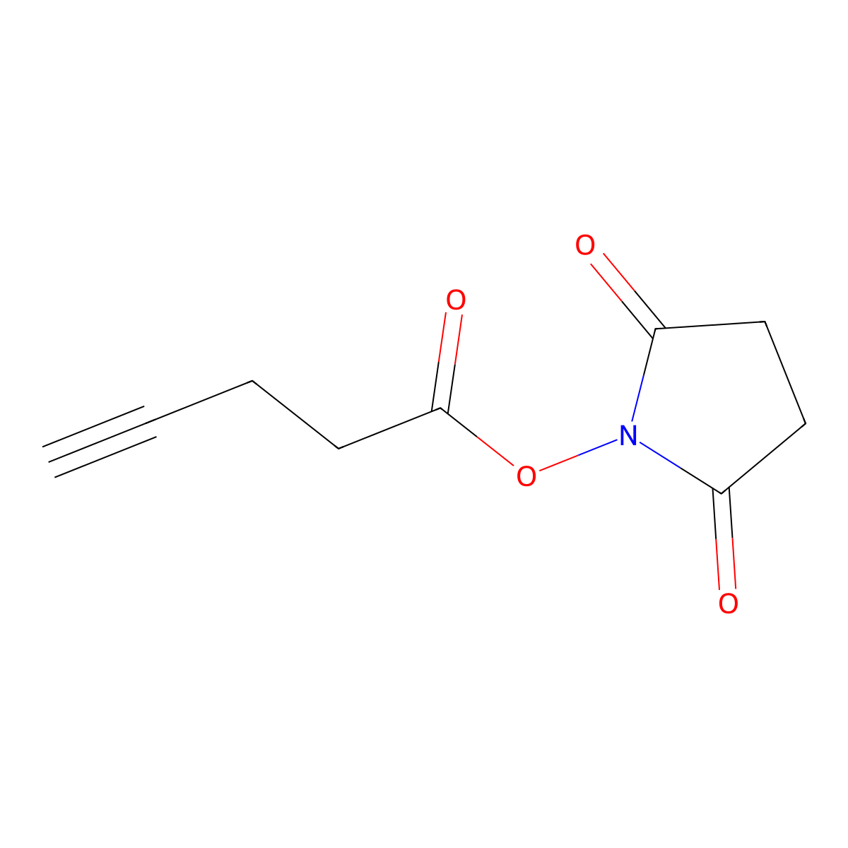 2,5-Dioxopyrrolidin-1-yl pent-4-ynoate molecular structure, CAS 132178-37-1