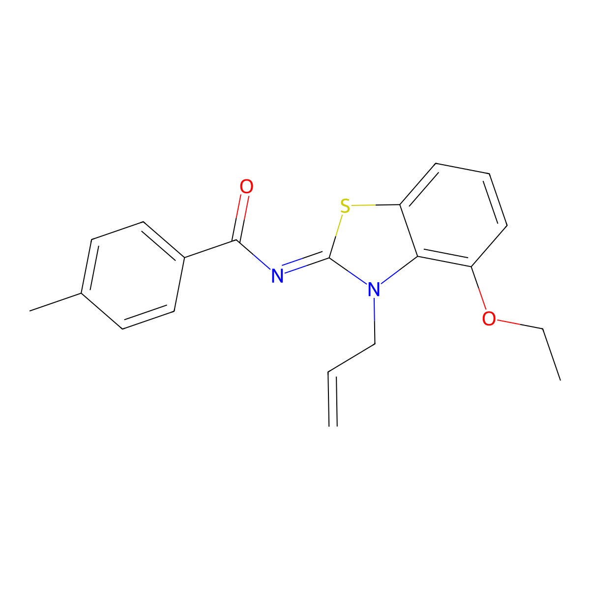 (Z)-N-(3-allyl-4-ethoxybenzo[d]thiazol-2(3H)-ylidene)-4-methylbenzamide molecular structure, CAS 1321787-77-2