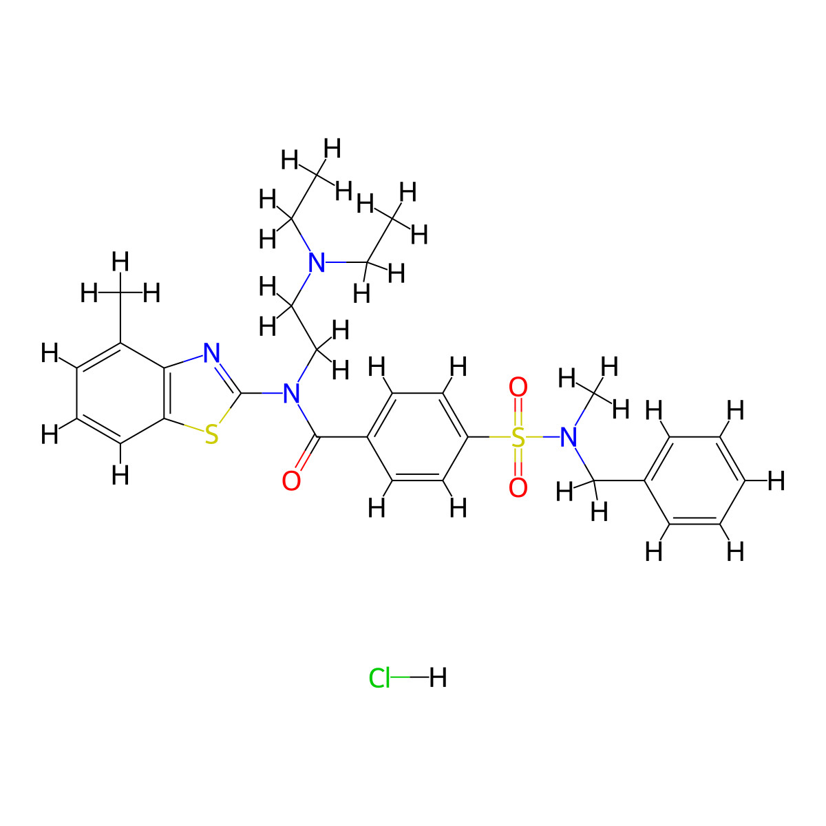 4-(N-benzyl-N-methylsulfamoyl)-N-(2-(diethylamino)ethyl)-N-(4-methylbenzo[d]thiazol-2-yl)benzamide hydrochloride molecular structure, CAS 1321788-62-8