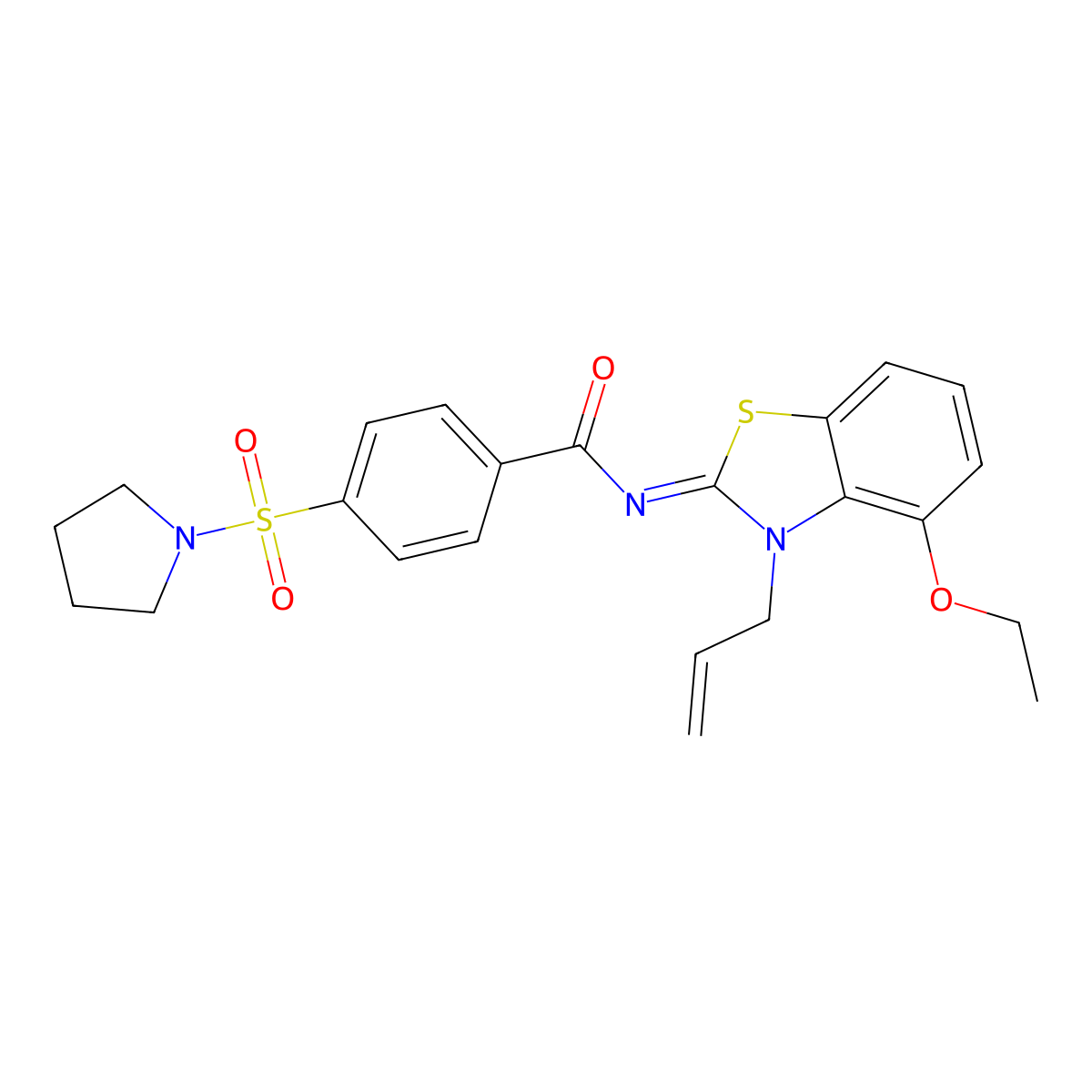 (Z)-N-(3-allyl-4-ethoxybenzo[d]thiazol-2(3H)-ylidene)-4-(pyrrolidin-1-ylsulfonyl)benzamide molecular structure, CAS 1321806-00-1