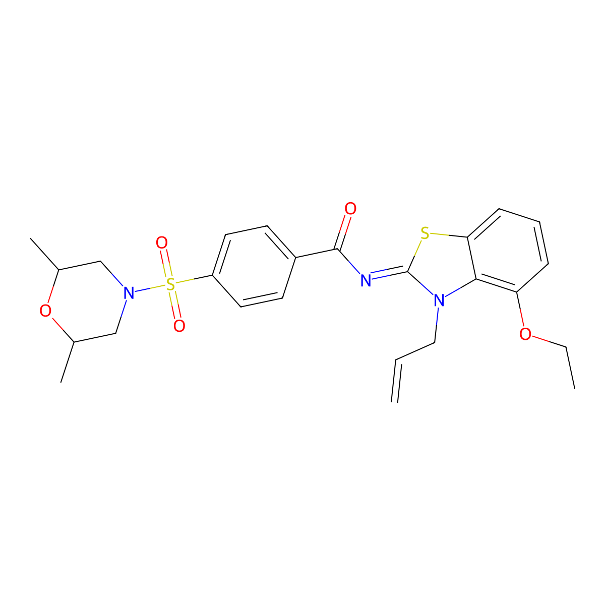 (Z)-N-(3-allyl-4-ethoxybenzo[d]thiazol-2(3H)-ylidene)-4-((2,6-dimethylmorpholino)sulfonyl)benzamide molecular structure, CAS 1321818-36-3