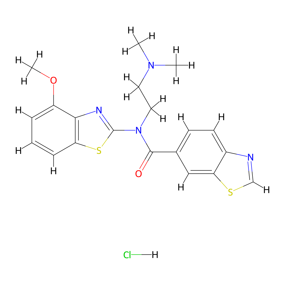 N-(2-(dimethylamino)ethyl)-N-(4-methoxybenzo[d]thiazol-2-yl)benzo[d]thiazole-6-carboxamide hydrochloride molecular structure, CAS 1321819-22-0