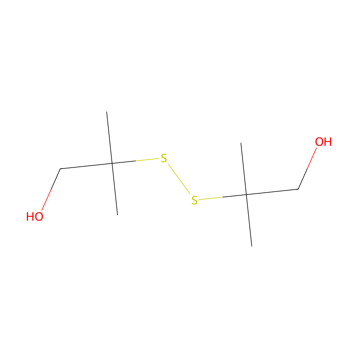 2-[(1-Hydroxy-2-methylpropan-2-yl)disulfanyl]-2-methylpropan-1-ol molecular structure, CAS 132182-01-5