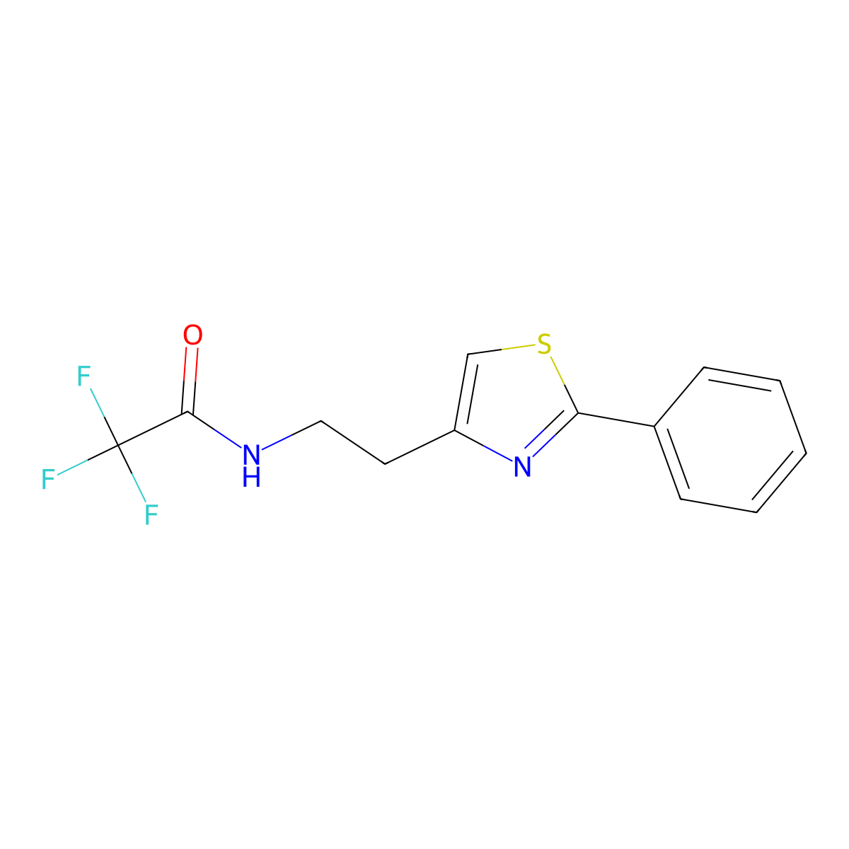 2,2,2-Trifluoro-N-[2-(2-phenyl-1,3-thiazol-4-yl)ethyl]acetamide molecular structure, CAS 1321828-79-8