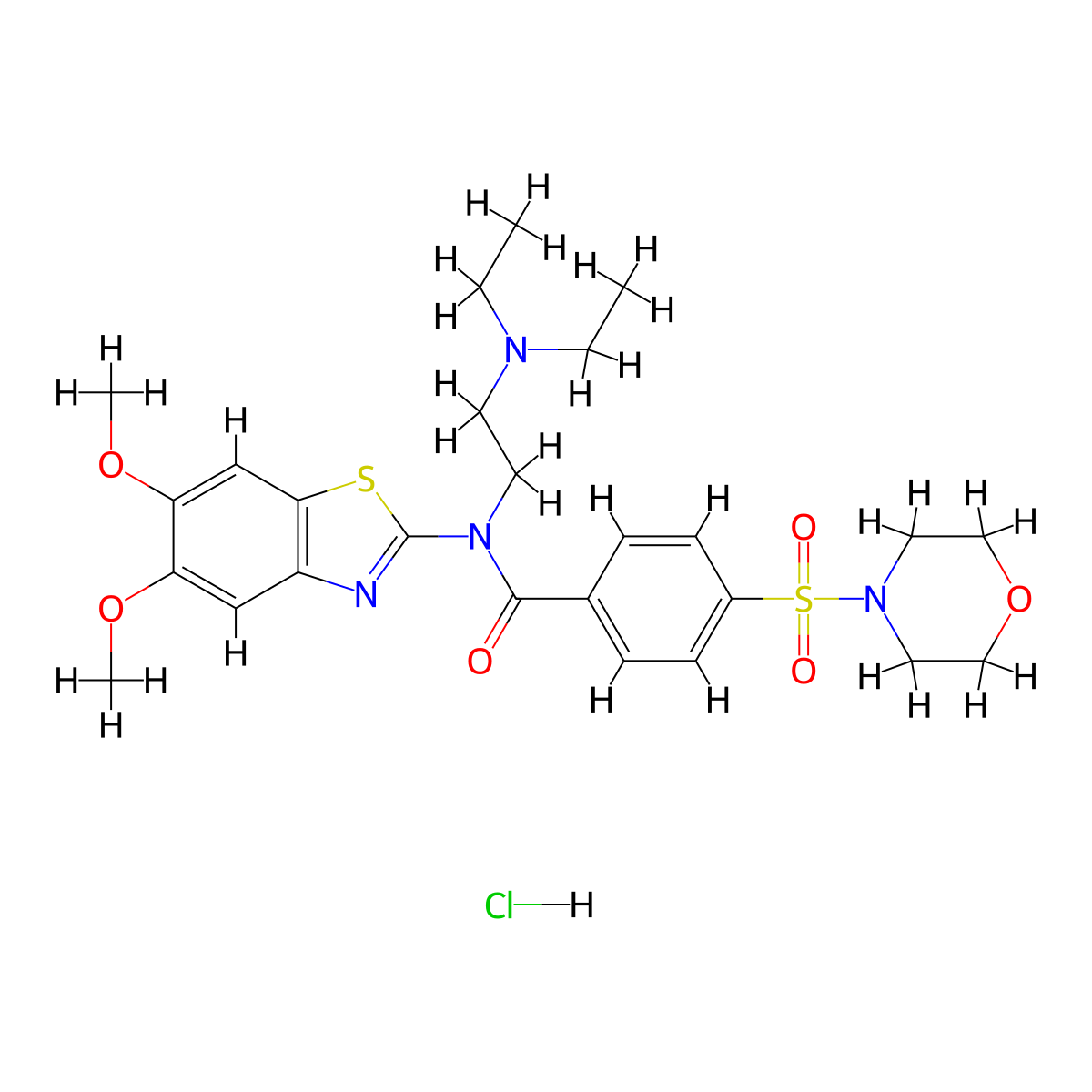 N-(2-(diethylamino)ethyl)-N-(5,6-dimethoxybenzo[d]thiazol-2-yl)-4-(morpholinosulfonyl)benzamide hydrochloride molecular structure, CAS 1321835-07-7