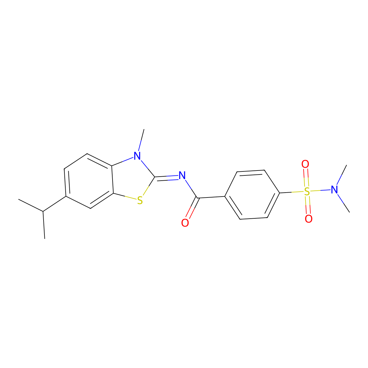 (E)-4-(N,N-dimethylsulfamoyl)-N-(6-isopropyl-3-methylbenzo[d]thiazol-2(3H)-ylidene)benzamide molecular structure, CAS 1321840-88-3
