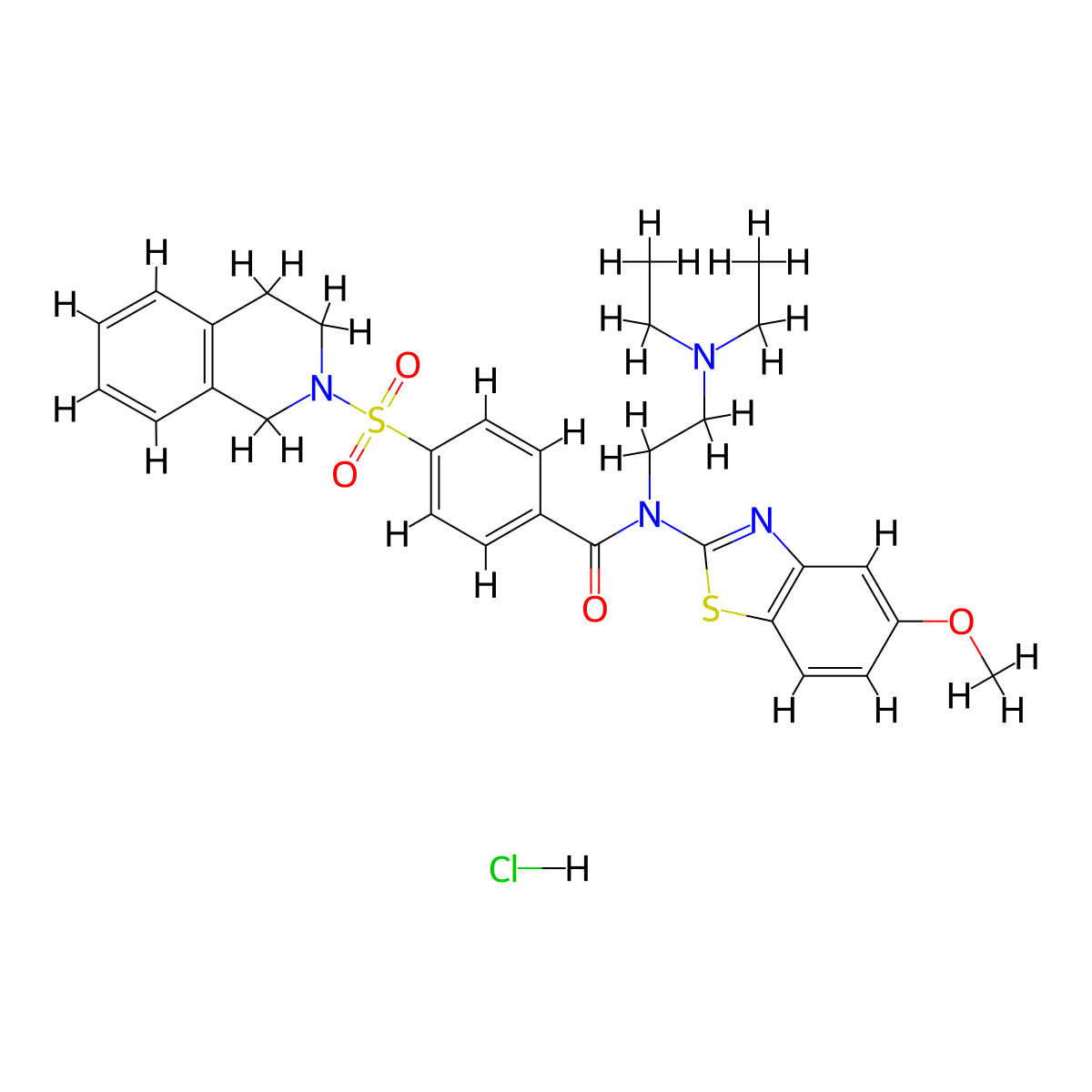N-(2-(diethylamino)ethyl)-4-((3,4-dihydroisoquinolin-2(1H)-yl)sulfonyl)-N-(5-methoxybenzo[d]thiazol-2-yl)benzamide hydrochloride molecular structure, CAS 1321842-39-0