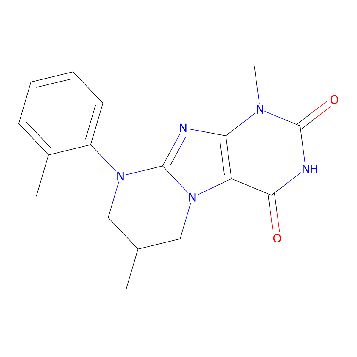 1,7-Dimethyl-9-(2-methylphenyl)-7,8-dihydro-6H-purino[7,8-a]pyrimidine-2,4-dione molecular structure, CAS 1321845-04-8